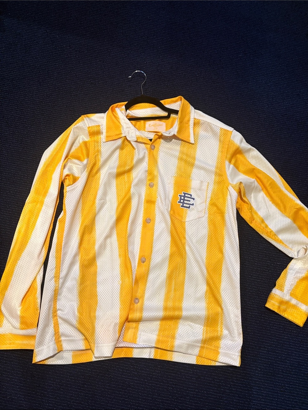 Eric Emanuel stripped mesh button down